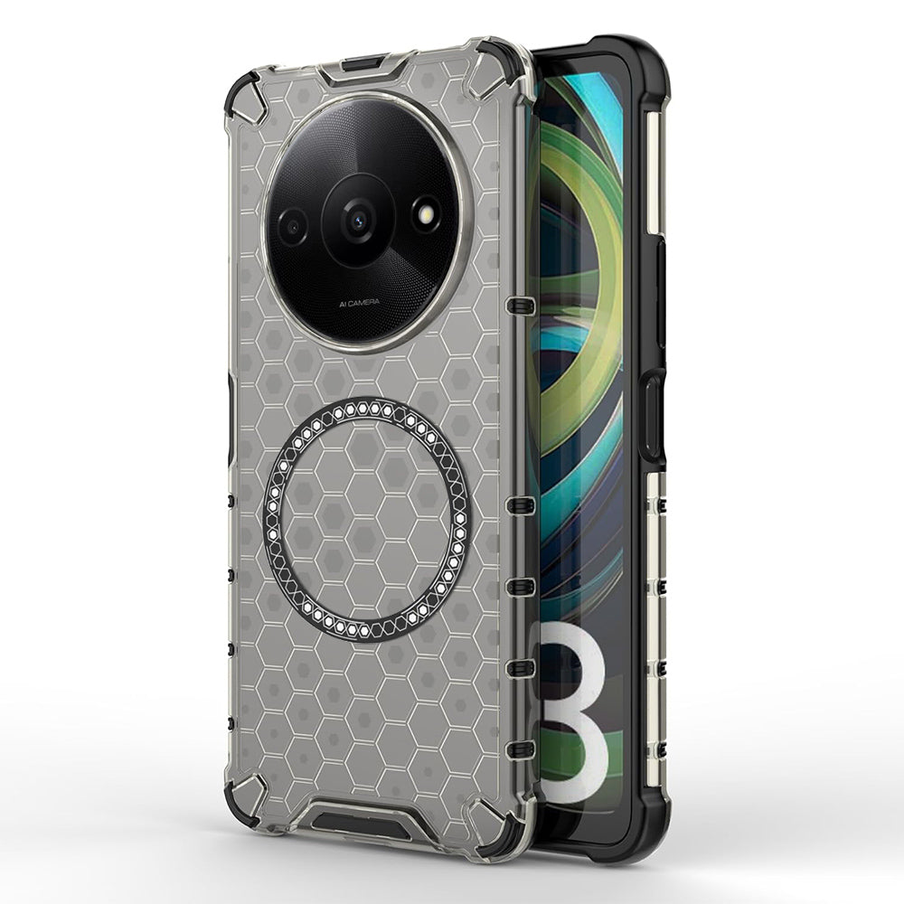 Калъф MagSafe за Xiaomi Redmi A3x / A3, Techsuit, HoneyComb Shield, Черен