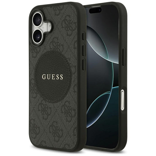 Калъф MagSafe за Apple iPhone 17, Guess, 4G Circle Classic Logo, Черен