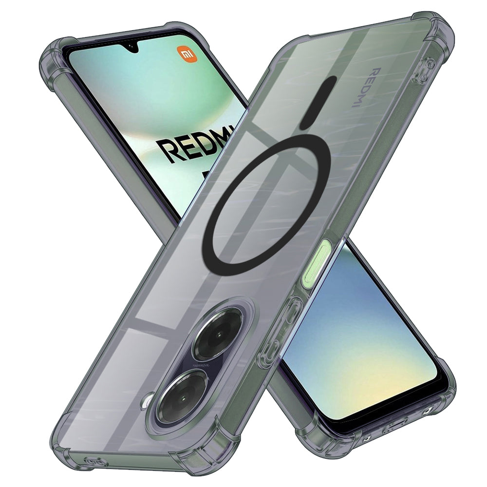 МагСейф калъф за Xiaomi Redmi A5 4G (Стандарт), Techsuit, противоударен прозрачен, опушен