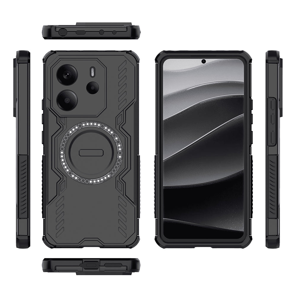 Калъф MagSafe за Xiaomi Redmi Note 14 4G (Регионален), Techsuit, ArmorMag, Черен
