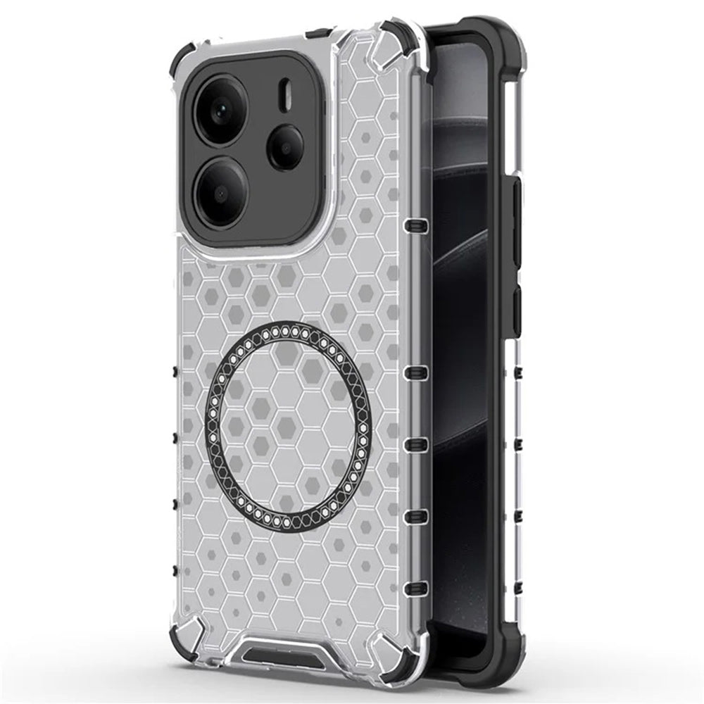 Калъф MagSafe за Xiaomi Redmi Note 14 4G (Регионален), Techsuit, HoneyComb Shield, Бял
