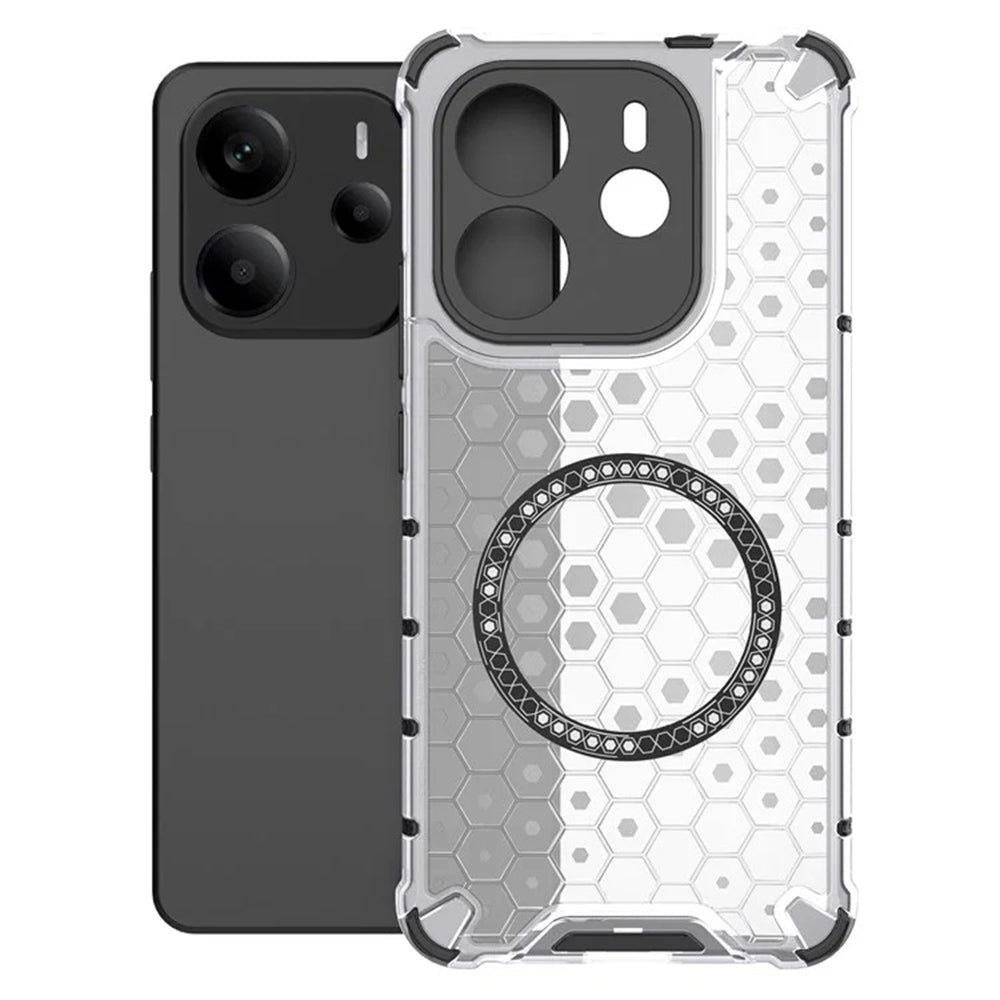 Калъф MagSafe за Xiaomi Redmi Note 14 4G (Регионален), Techsuit, HoneyComb Shield, Бял