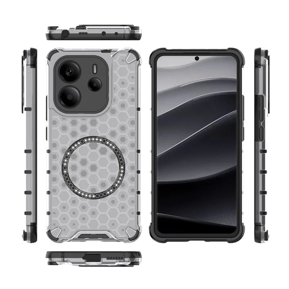 Калъф MagSafe за Xiaomi Redmi Note 14 4G (Регионален), Techsuit, HoneyComb Shield, Бял