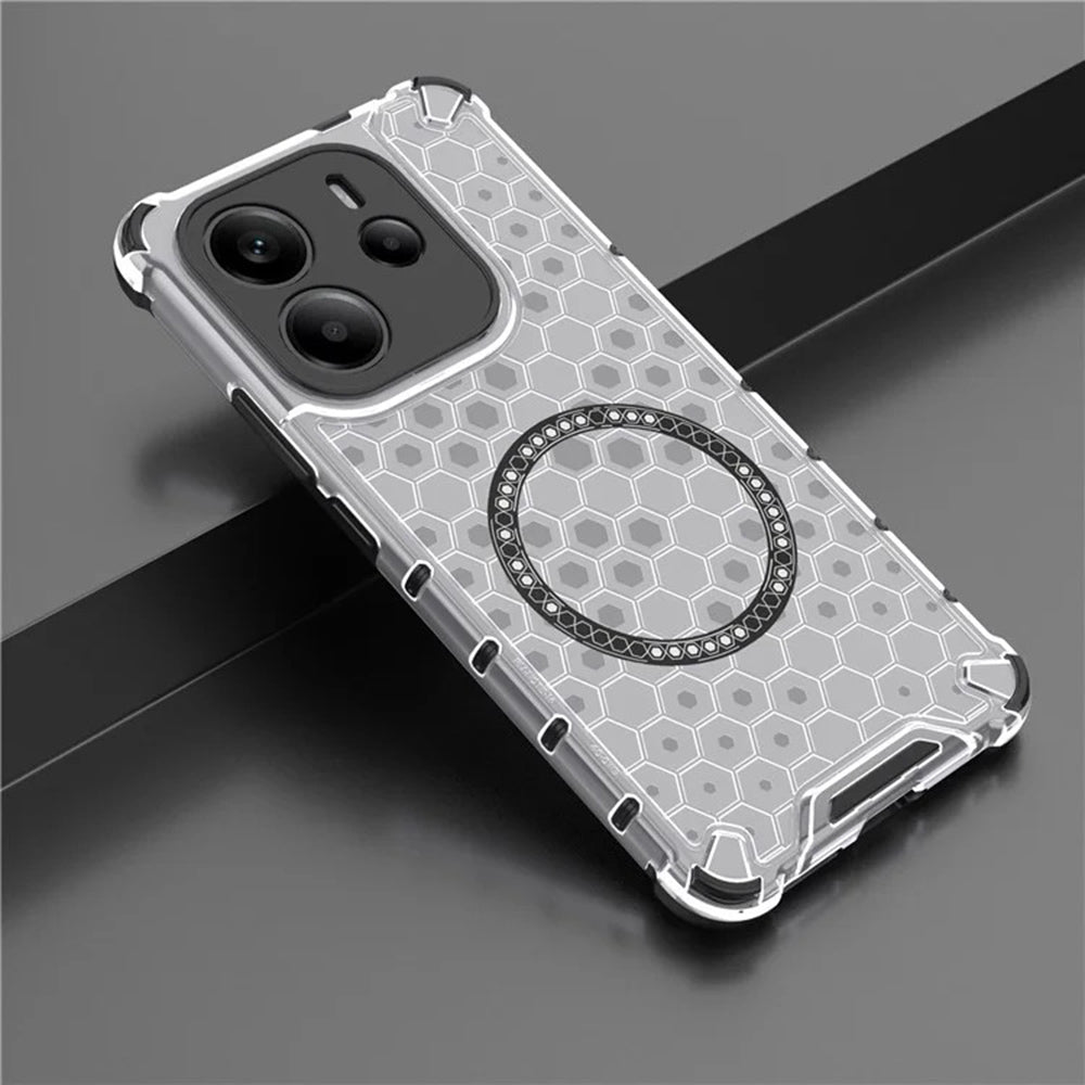 Калъф MagSafe за Xiaomi Redmi Note 14 4G (Регионален), Techsuit, HoneyComb Shield, Бял