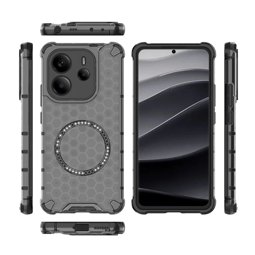 Калъф MagSafe за Xiaomi Redmi Note 14 4G (Регионален), Techsuit, HoneyComb Shield, Черен