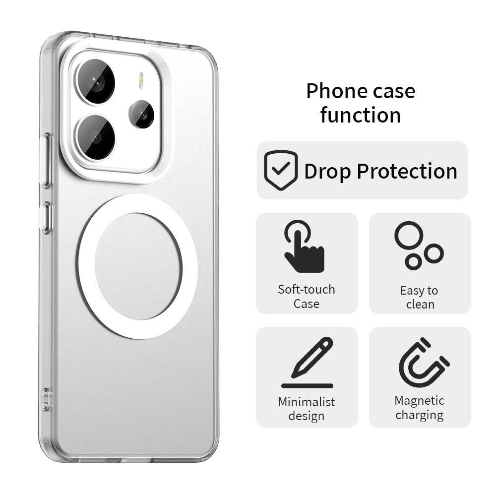 Калъф MagSafe за Xiaomi Redmi Note 14 4G (Стандарт), Techsuit, CandyCase, Бял