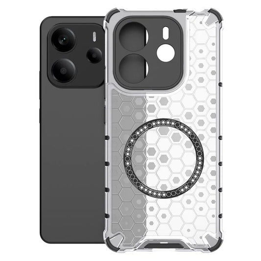 MagSafe калъф за Xiaomi Redmi Note 14 5G, Techsuit, HoneyComb Shield, бял