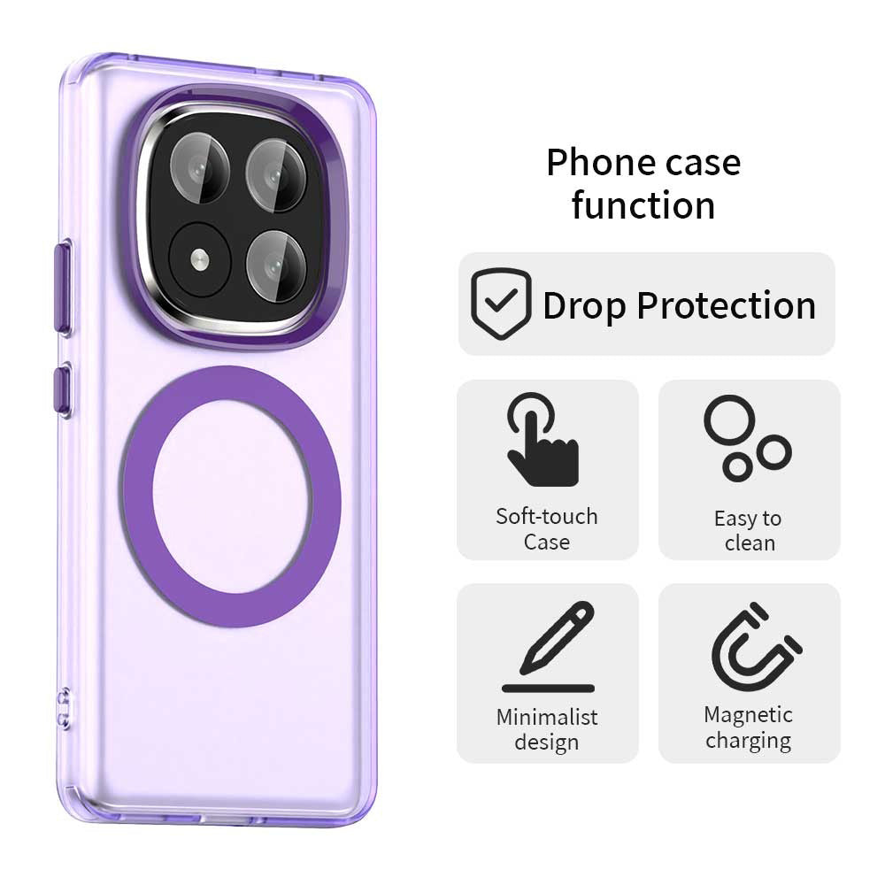 MagSafe калъф за Xiaomi Redmi Note 14 Pro+ 5G, Techsuit, CandyCase, Лилав
