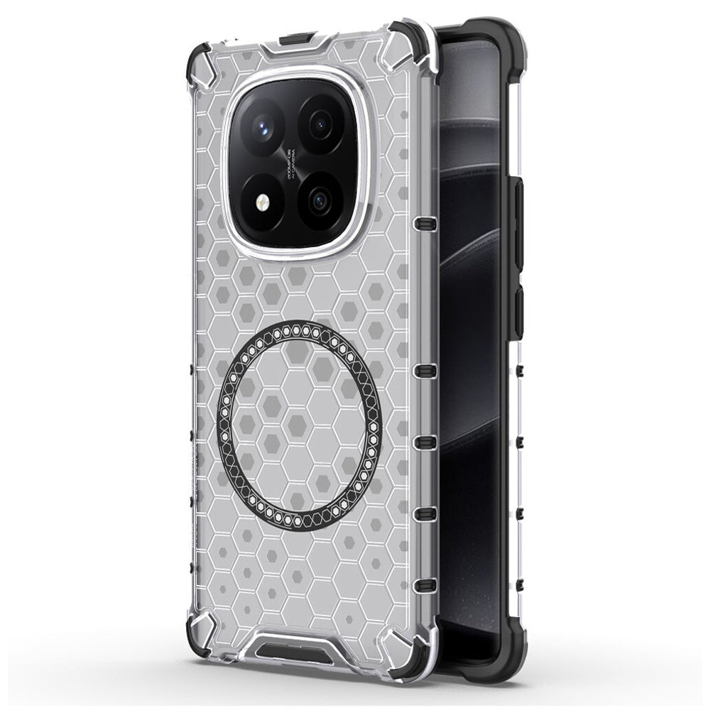 MagSafe калъф за Xiaomi Redmi Note 14 Pro+ 5G, Techsuit, HoneyComb Shield, бял