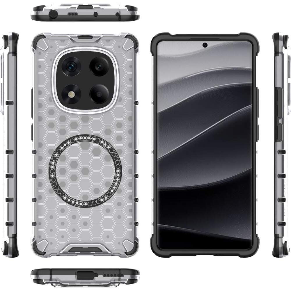 MagSafe калъф за Xiaomi Redmi Note 14 Pro+ 5G, Techsuit, HoneyComb Shield, бял