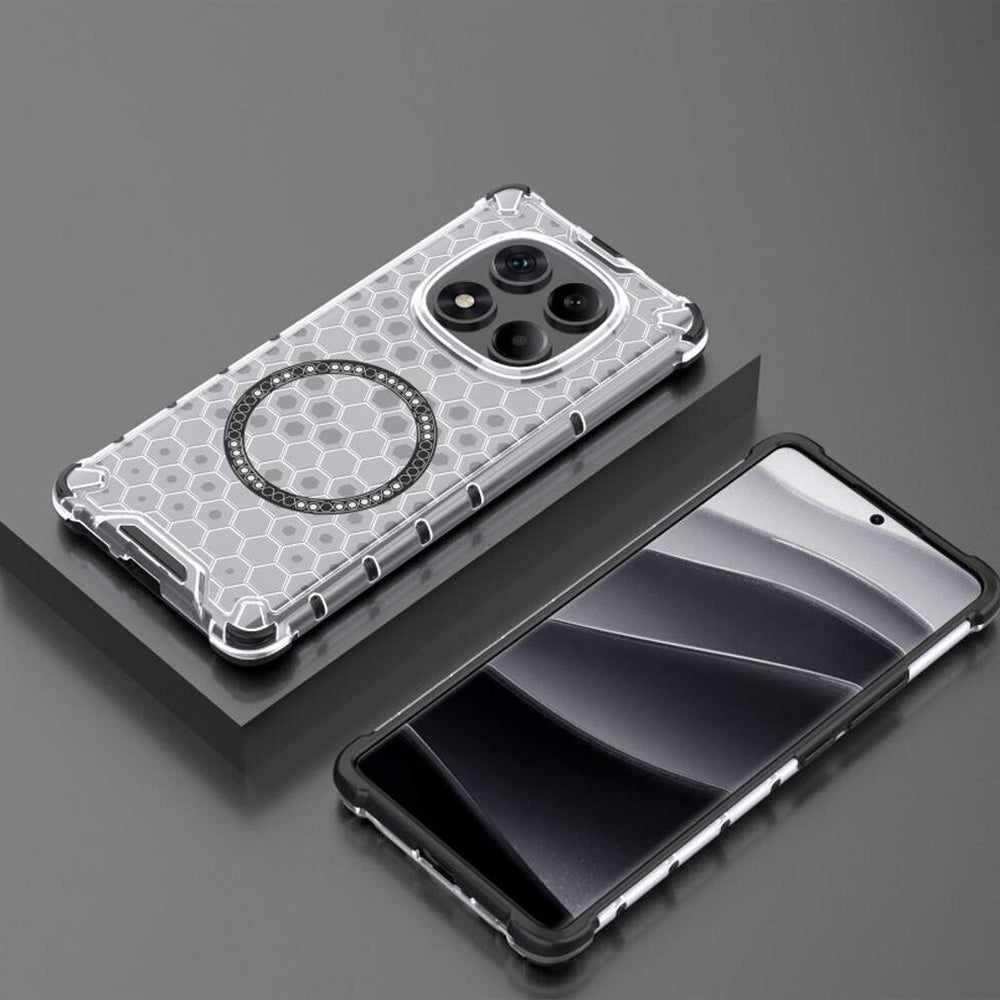 MagSafe калъф за Xiaomi Redmi Note 14 Pro+ 5G, Techsuit, HoneyComb Shield, бял
