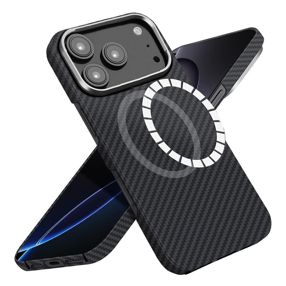 Калъф MagSafe за Apple iPhone 17 Pro, Techsuit Aramid Fiber, Черен