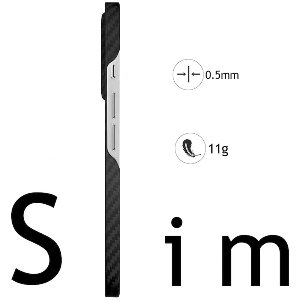 Калъф MagSafe за Apple iPhone 17 Pro, Techsuit Aramid Fiber, Черен