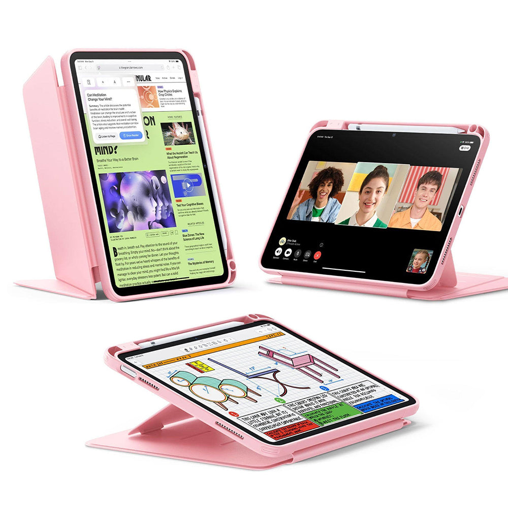 Калъф за Apple iPad (2025) / (2022), ESR, Flip Hybrid, Розов