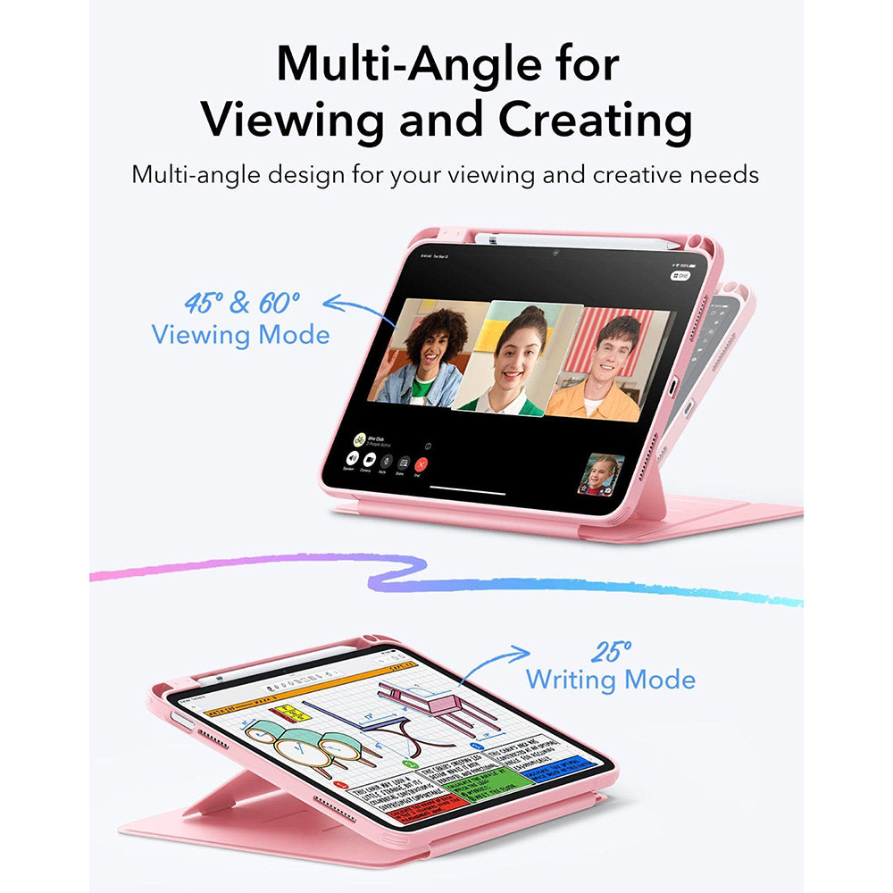 Калъф за Apple iPad (2025) / (2022), ESR, Flip Hybrid, Розов