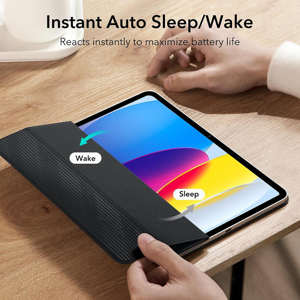 Калъф за Apple iPad (2025) / (2022), ESR, Rebound, Черен
