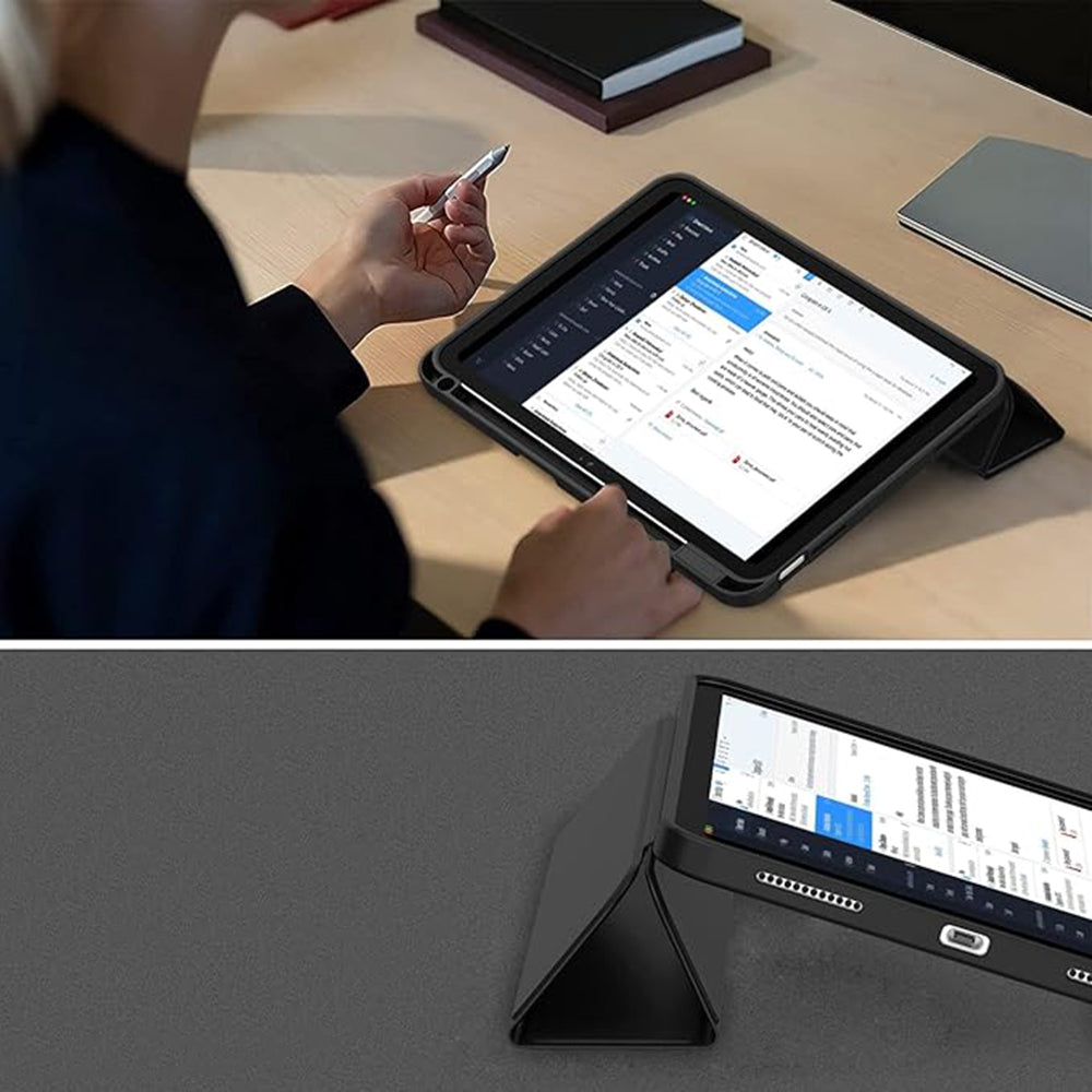 Калъф за Apple iPad (2025) / (2022), Techsuit, Flex Trifold, Зелен Матча