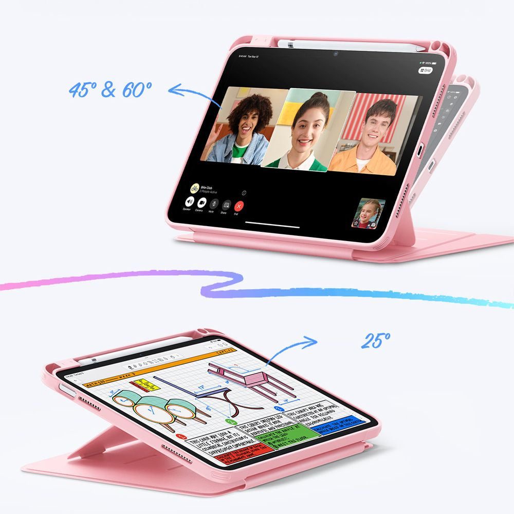 Калъф за Apple iPad (2025) / (2022), ESR, Flip Hybrid, Розов