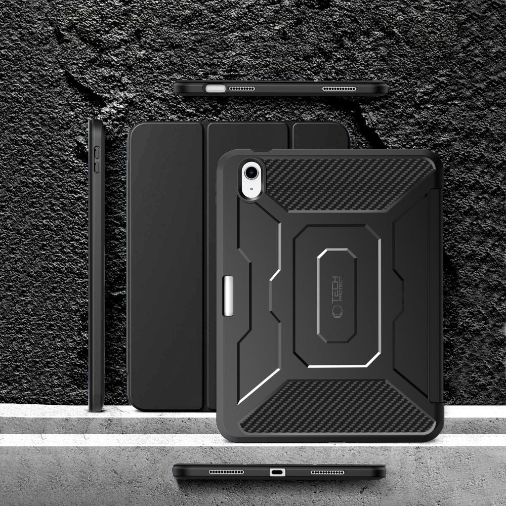 Калъф за Apple iPad (2025) / iPad (2022), Tech-Protect, Endurance, Черен