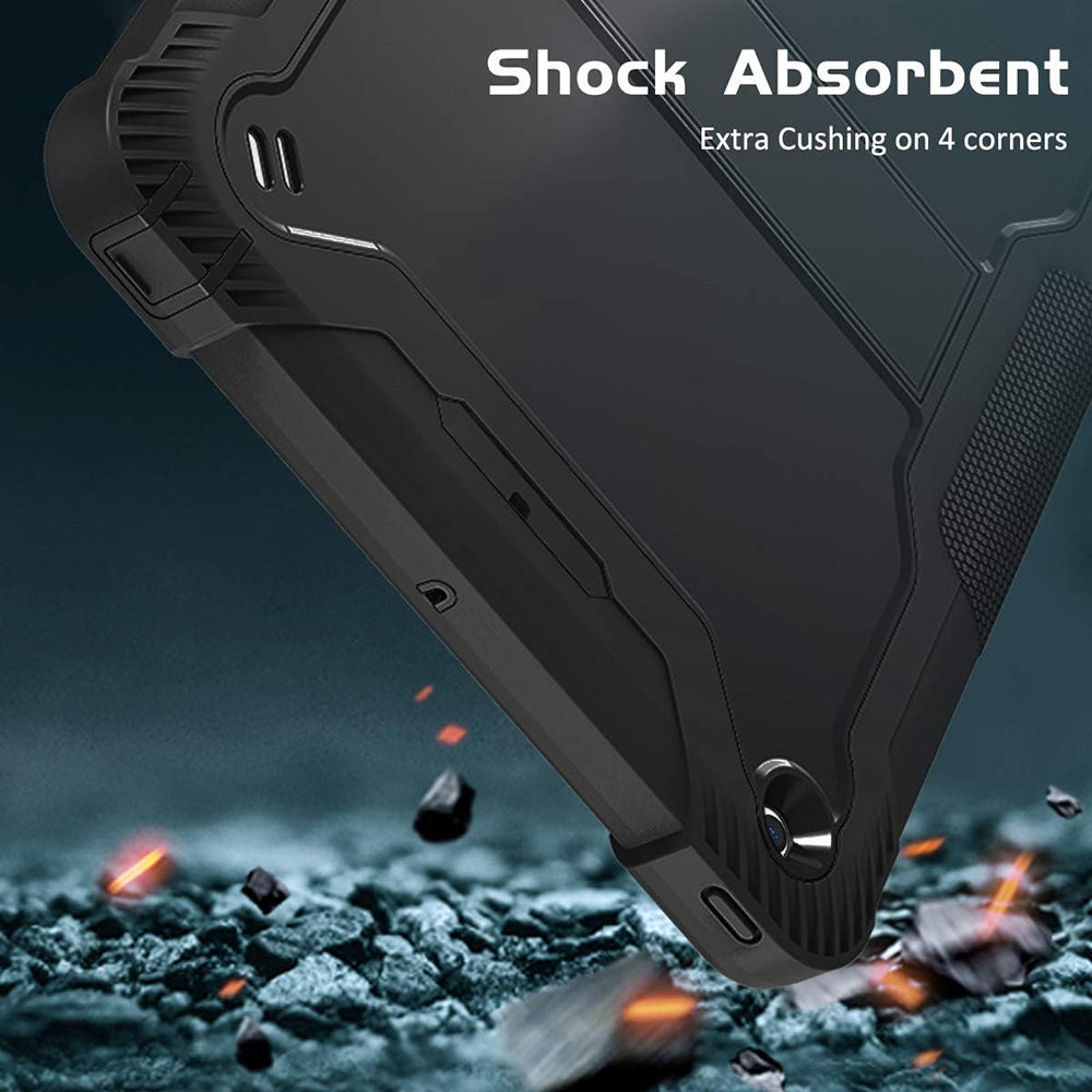 Калъф за Apple iPad 9.7 (2018) / 9.7 (2017), Techsuit, Rugged TabShell, Черен