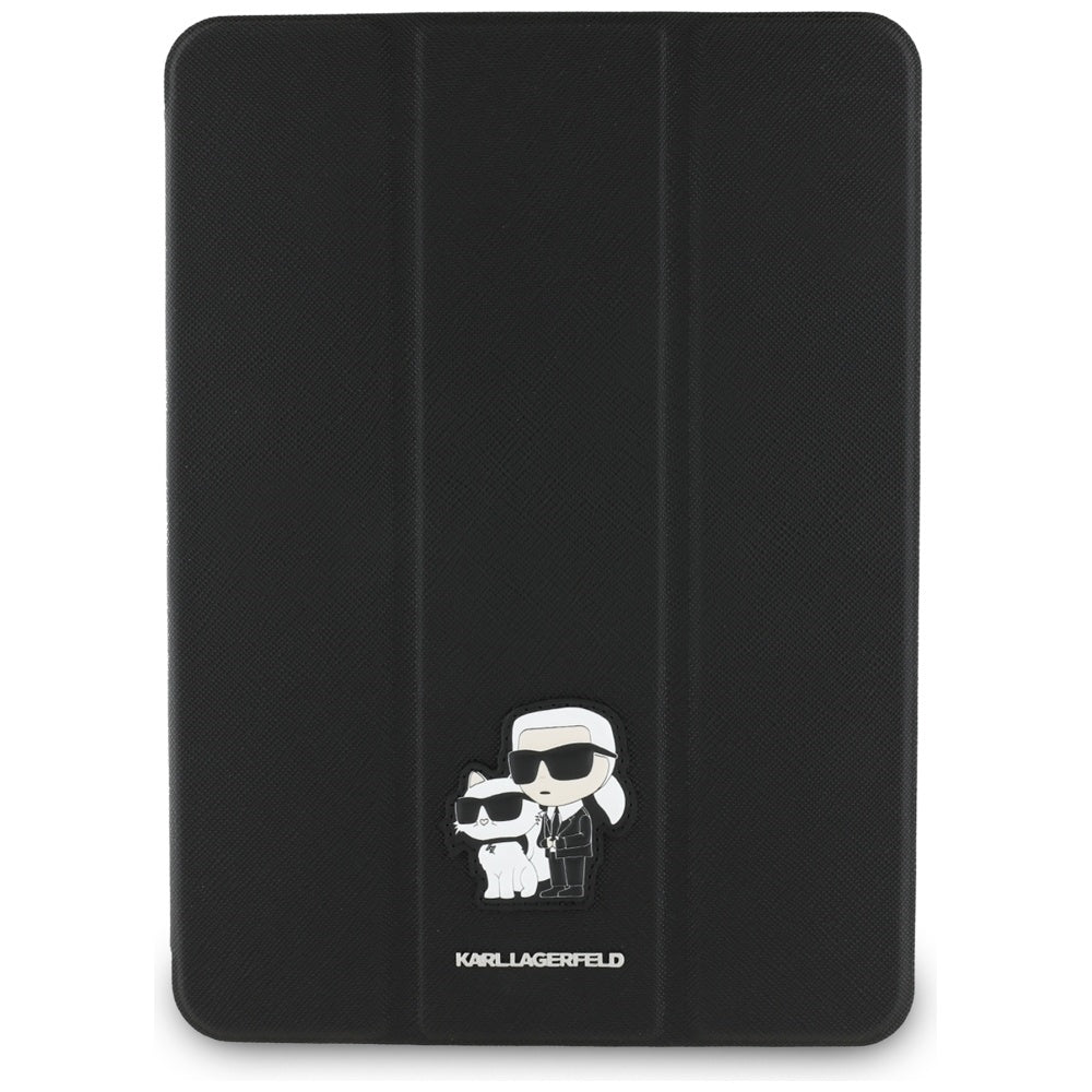 Калъф за Apple iPad Air 11 (2025) / Air 11 (2024), Karl Lagerfeld, Saffiano Karl & Choupette, Черен