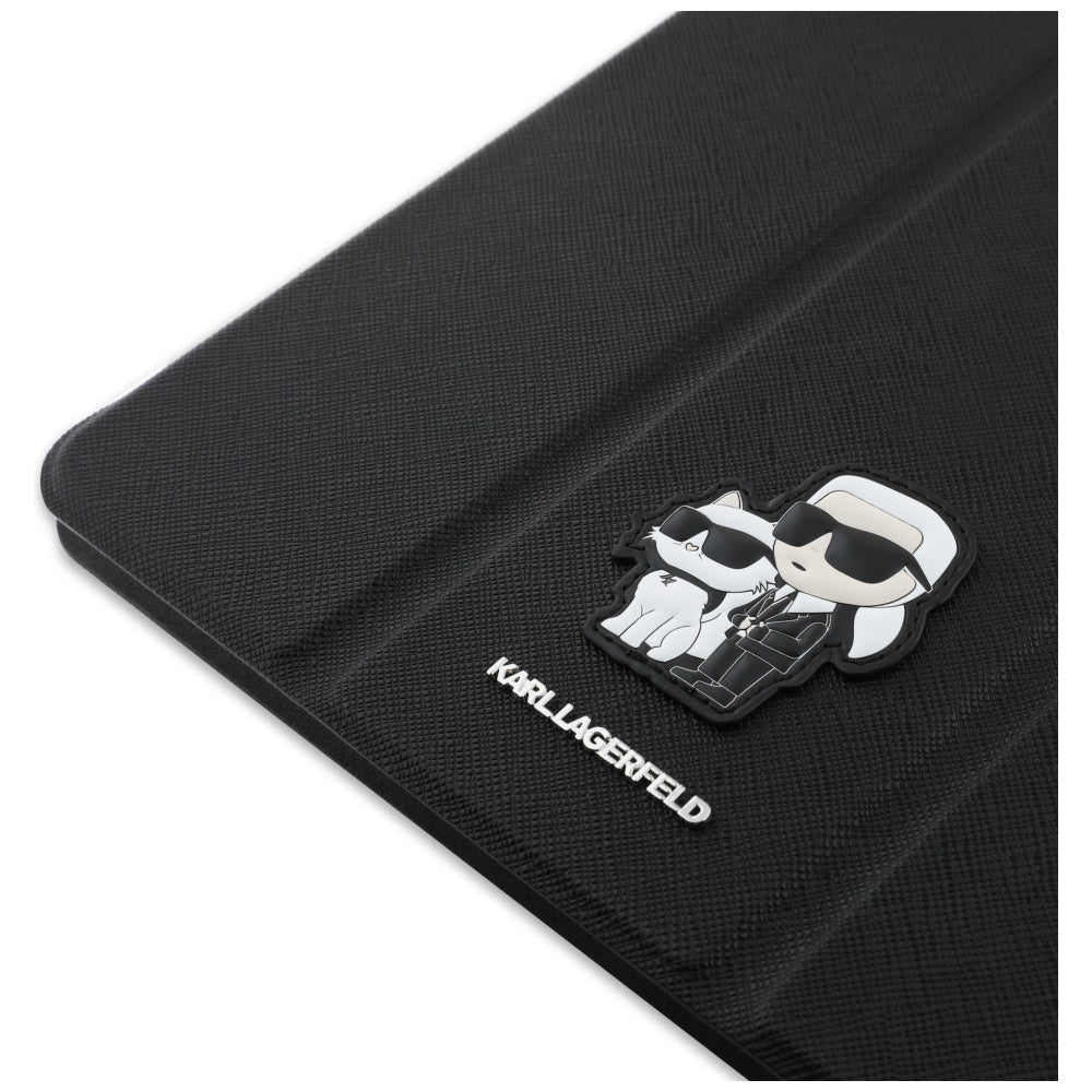 Калъф за Apple iPad Air 11 (2025) / Air 11 (2024), Karl Lagerfeld, Saffiano Karl & Choupette, Черен