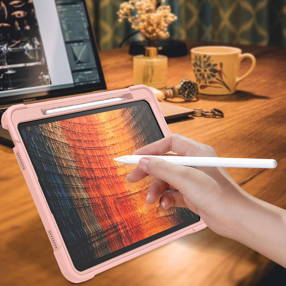 Калъф за Apple iPad Air 13 (2026) / Air 13 (2025) / Air 13 (2024), Techsuit, Rugged TabShell, розов