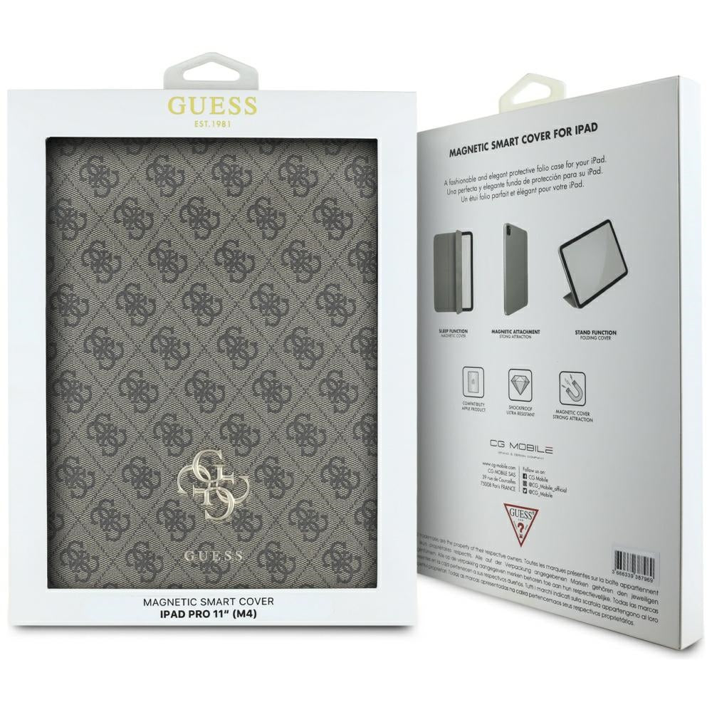 Калъф за Apple iPad Pro 11 (2024), Guess, 4G Big Logo, Кафяв