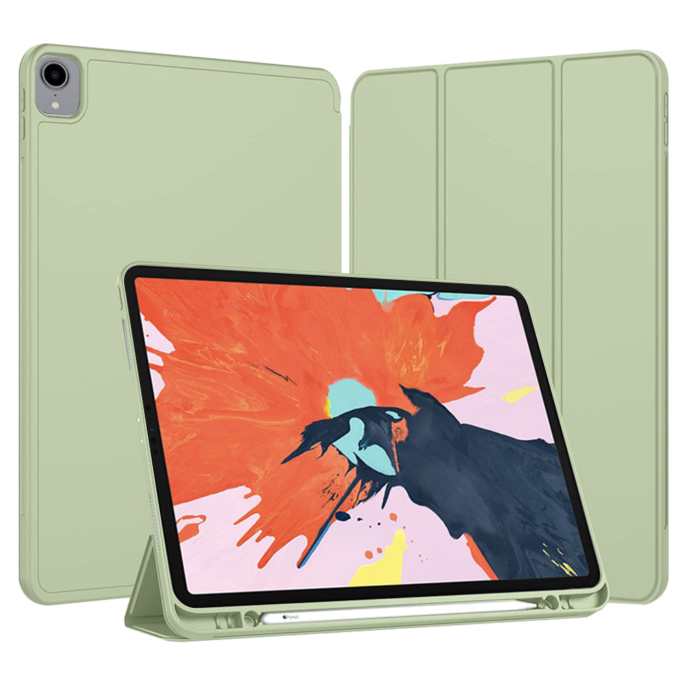Калъф за Apple iPad Pro 12.9 (2022) / Pro 12.9 (2021) / Pro 12.9 (2020) / Pro 12.9 (2018), Techsuit, Flex Trifold, Зелен Матча