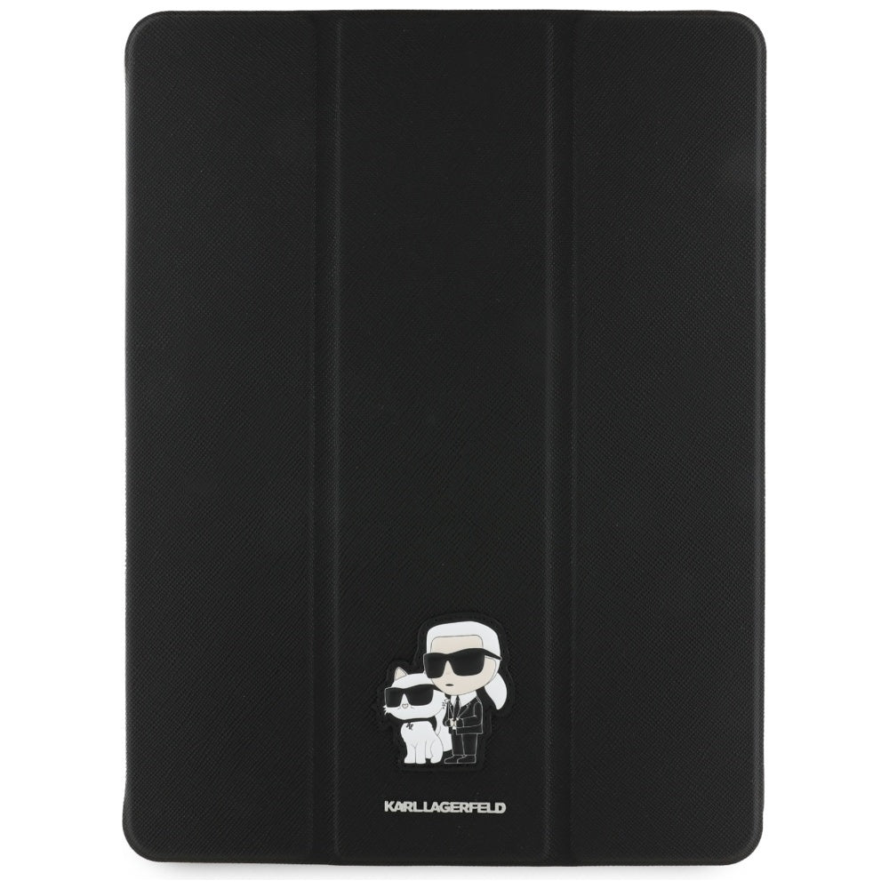 Калъф за Apple iPad Pro 13 (2024), Karl Lagerfeld, Saffiano Karl & Choupette, Черен