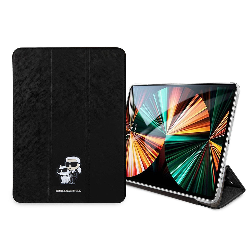 Калъф за Apple iPad Pro 13 (2024), Karl Lagerfeld, Saffiano Karl & Choupette, Черен