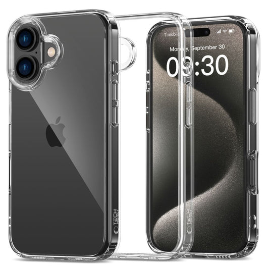 Калъф за Apple iPhone 16, Tech-Protect, Flexair Hybrid, прозрачен