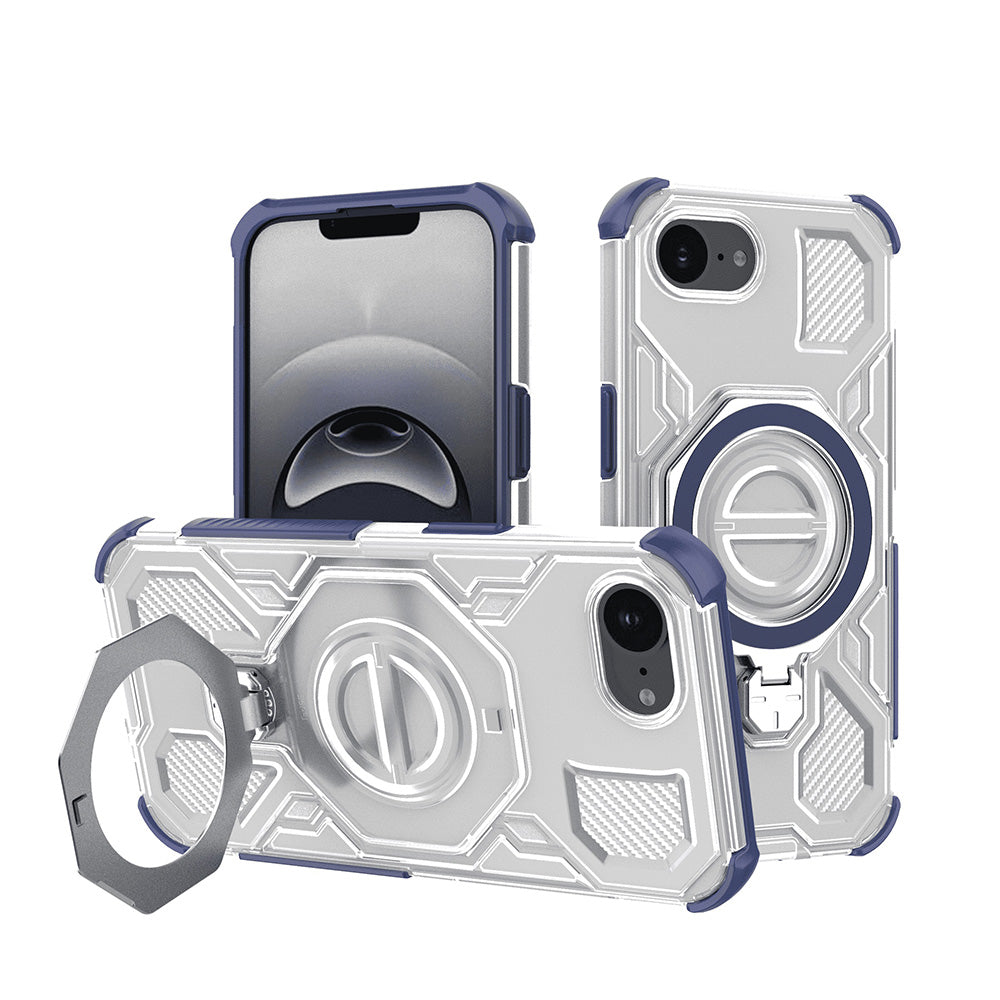 Калъф за Apple iPhone 17e / 16e, Techsuit, Carbon Shield Pro, Син