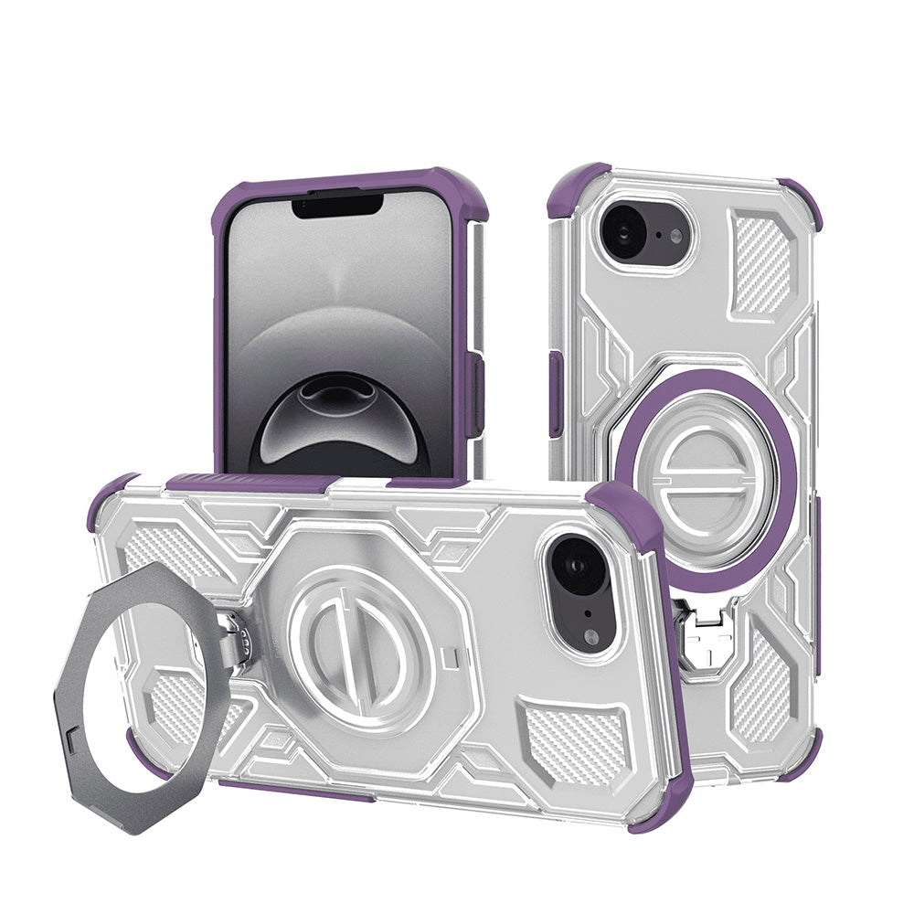 Калъф за Apple iPhone 17e / 16e, Techsuit, Carbon Shield Pro, Лилав