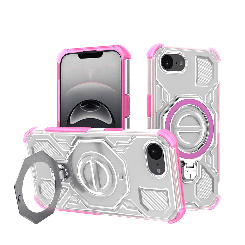 Калъф за Apple iPhone 17e / 16e, Techsuit, Carbon Shield Pro, Розов