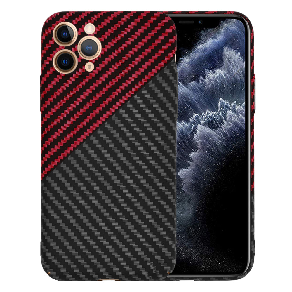 Калъф за Apple iPhone 11 Pro, Techsuit, Carbonite FiberShell, Черно Червено