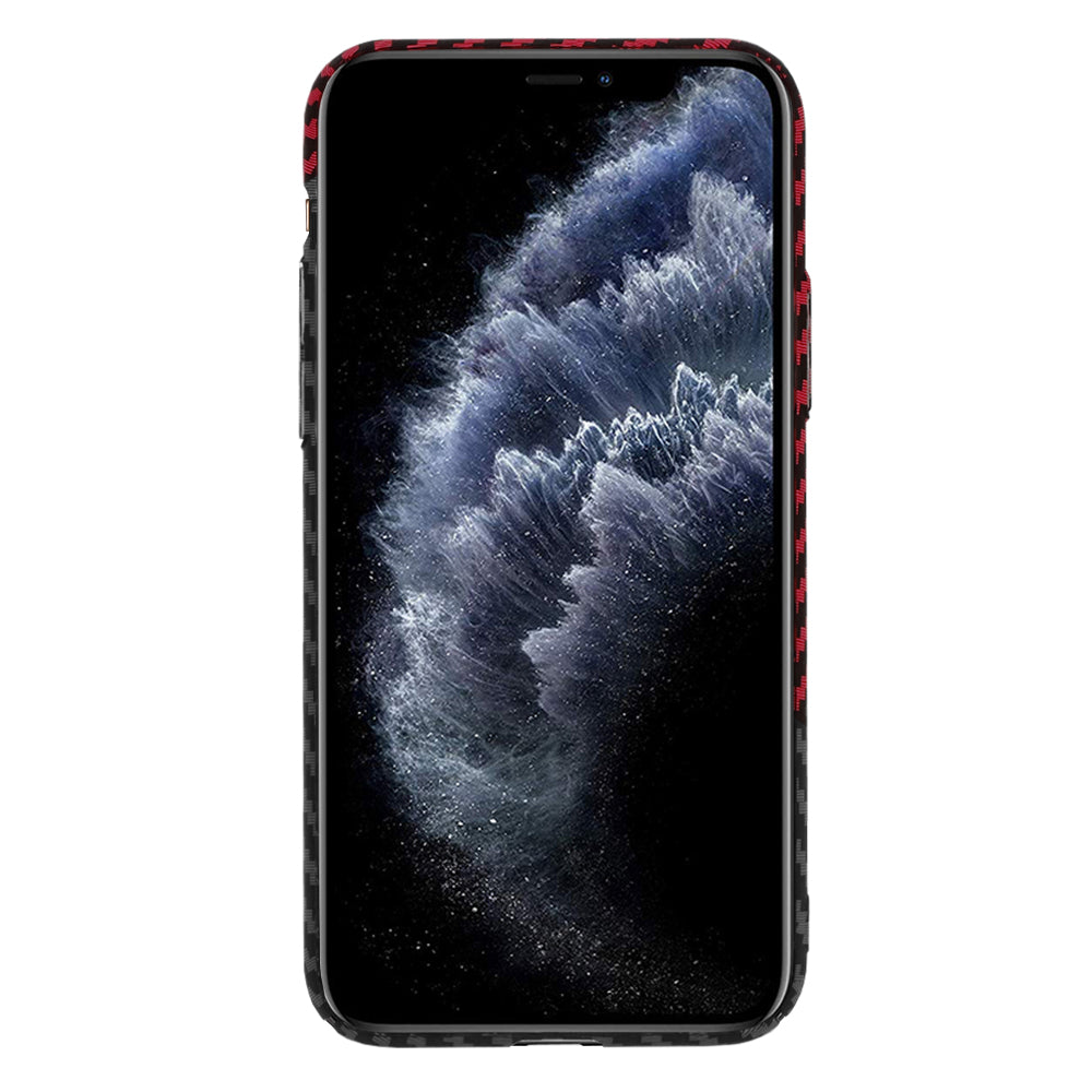 Калъф за Apple iPhone 11 Pro, Techsuit, Carbonite FiberShell, Черно Червено