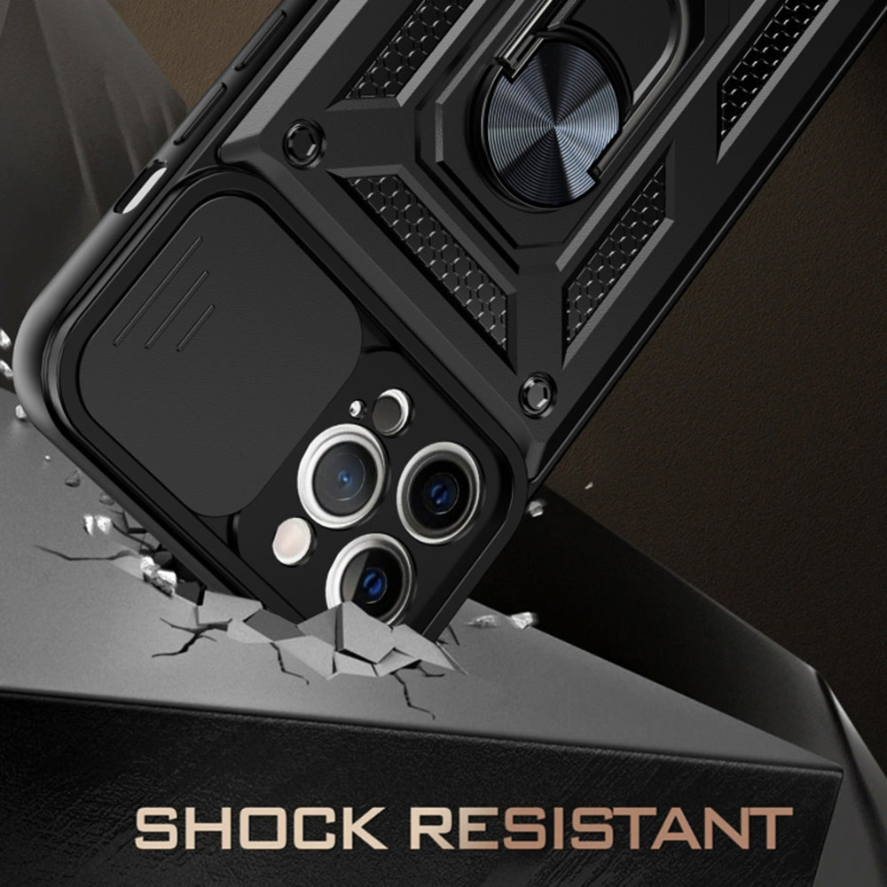 Калъф за Apple iPhone 12 Pro Max, Techsuit, CamShield, Черен