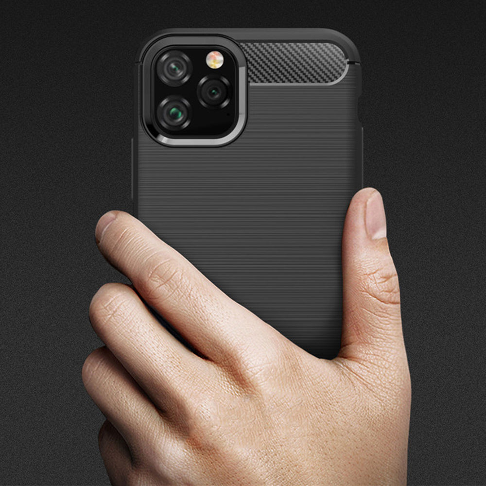 Калъф за Apple iPhone 12 Pro Max, Techsuit, Карбон, Черен
