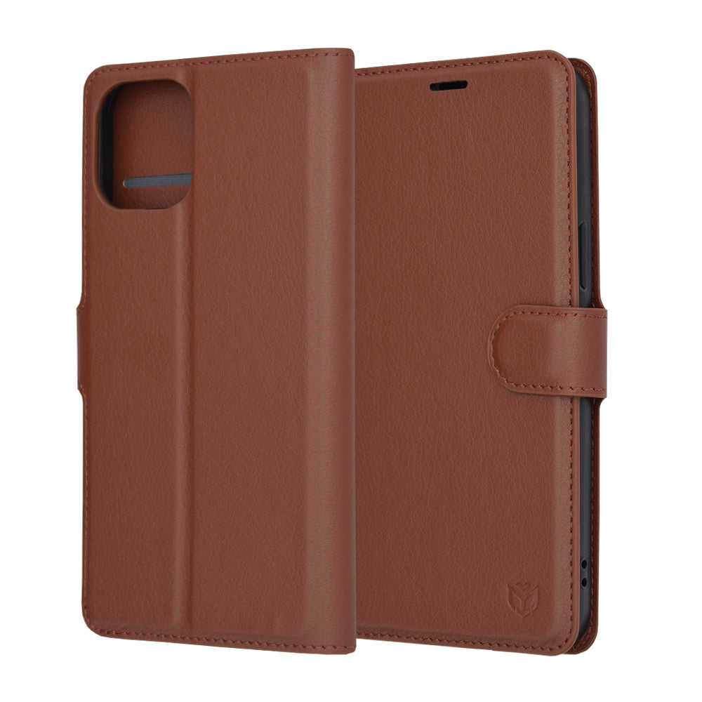 Калъф за Apple iPhone 12 Pro Max, Techsuit, Leather Folio, Кафяв