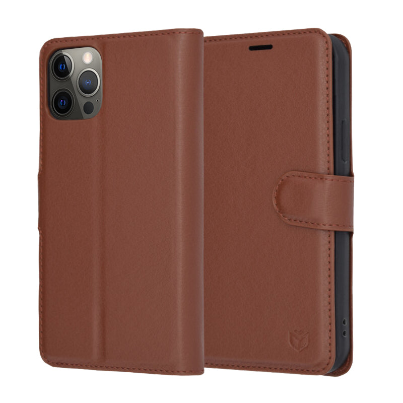 Калъф за Apple iPhone 12 Pro, Techsuit, Leather Folio, Кафяв