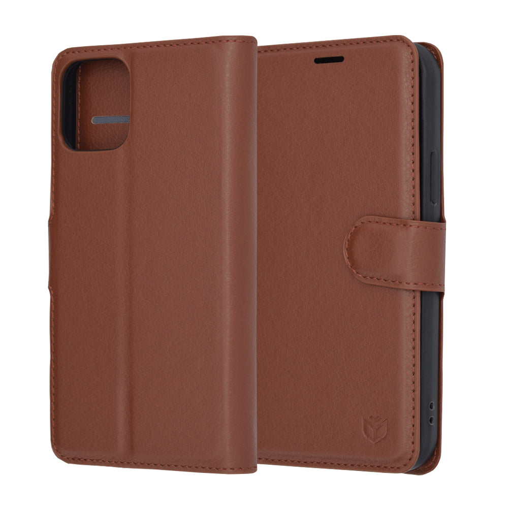Калъф за Apple iPhone 12 Pro, Techsuit, Leather Folio, Кафяв