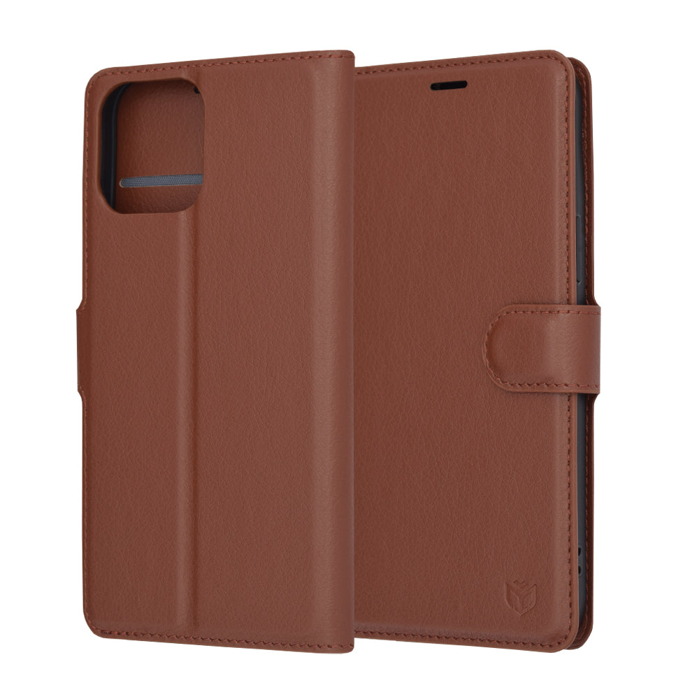 Калъф за Apple iPhone 13 Pro Max, Techsuit, Leather Folio, Кафяв