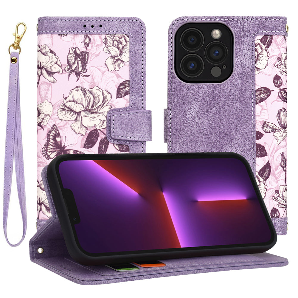 Калъф за Apple iPhone 13 Pro, Techsuit, FlipCraft, Лилав