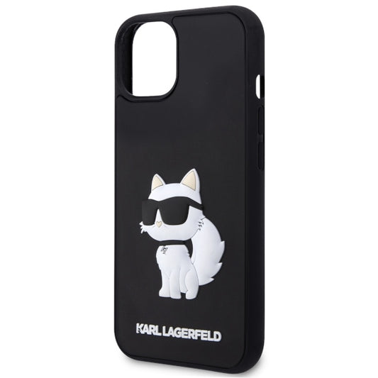 Калъф за Apple iPhone 14 Plus, Karl Lagerfeld, 3D Rubber Choupette, Черен