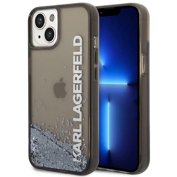 Калъф за Apple iPhone 14 Plus, Karl Lagerfeld, Liquid Glitter KL Logo, Черен