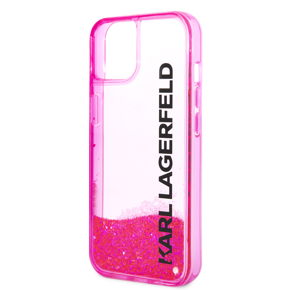 Калъф за Apple iPhone 14 Plus, Karl Lagerfeld, Liquid Glitter KL Logo, Розов