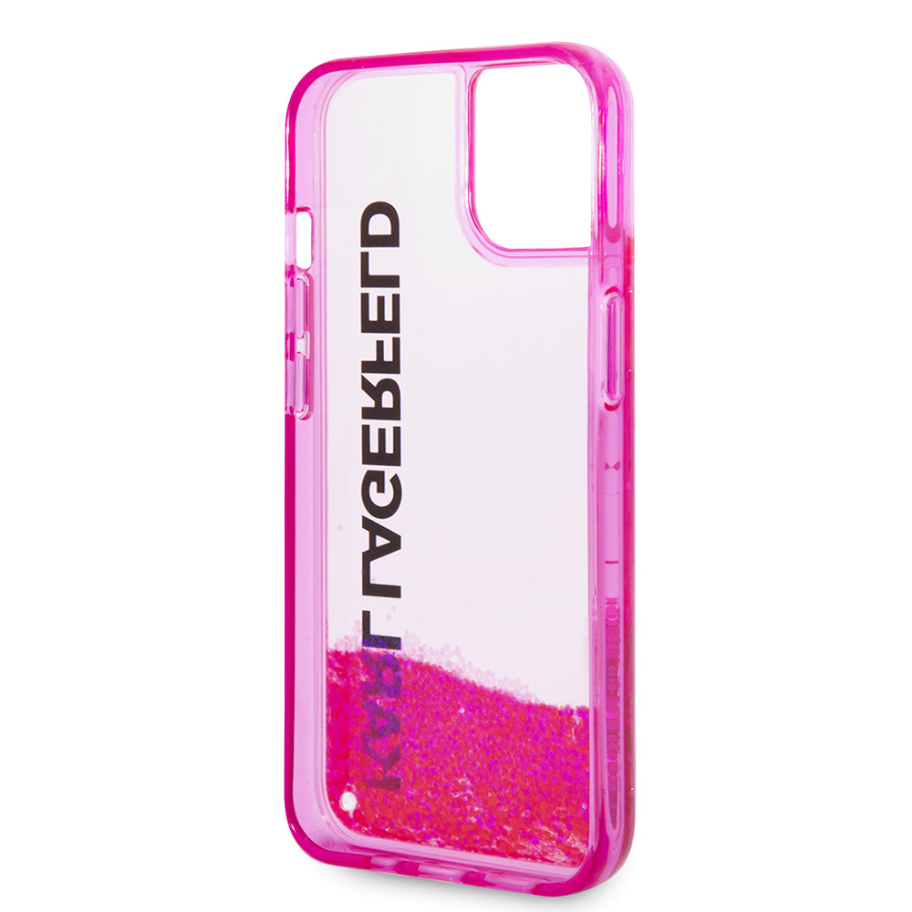 Калъф за Apple iPhone 14 Plus, Karl Lagerfeld, Liquid Glitter KL Logo, Розов