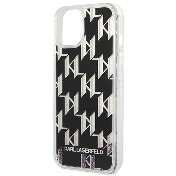 Калъф за Apple iPhone 14 Plus, Karl Lagerfeld, Liquid Glitter Monogram, Черен