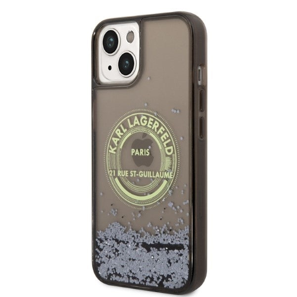 Калъф за Apple iPhone 14 Plus, Karl Lagerfeld, Liquid Glitter RSG, Черен